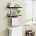 thumbnail image 2 of Black and Gold Bathroom Floating Shelves for Wall, Decorative Wall Mounted Shelves for Kitchen Coffee Bar Station Organizers and Storage, Hanging Shelving Unit for Bedroom Living Room (2-Pack), 2 of 6