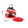 thumbnail image 2 of JLFNYA Cute Christmas Cats House ,14.17*14.17in Cats Beds Box Shaped Xmas Cats Dog Cave Bed Removable Washable Warm Cats Condo Tents Cats Hideaways,Cat Beds for Indoor Cats, 2 of 6