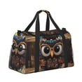 thumbnail image 2 of Easygdp Quirky Owl With Glasses Bolsa de Gimnasio, Bolsa de Viaje Duffel, Bolsa de Fin de Semana con Compartimentos, Bolsa de Mano para Noche, 2 of 7