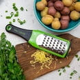 thumbnail image 4 of Microplane Artisan Extra Coarse Grater with Cover, Green, Non-Slip Base, Dishwasher Safe, 4 of 4
