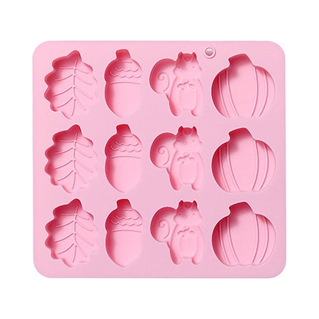 12 Ardillas, Bellotas, Hojas Y Calabazas Con Temática Otoñal, Molde De Silicona Para Hornear, Molde Para Pasteles De Chocolate.