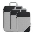 thumbnail image 3 of Juego de 3 cubos de embalaje organizadores de viaje bolsas de almacenamiento de malla para viajes, excursiones o Negro, 3 of 9
