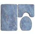 thumbnail image 1 of Juego de alfombras de baño ABPHQTO de 3 piezas Textura de mármol azul claro, 1 of 2