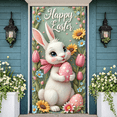 thumbnail image 5 of Bunny Theme Easter Banner Colorful Bows Bunny Backdrop Polka Dot Pattern Cute Design Happy Easter Background for Easter Party Spring Celebration Photo Backdrop, 5 of 9