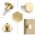 thumbnail image 2 of 10 pomos hexagonales de latón macizo, tirador de puerta de armario, pomo redondo de latón con tornillos, decoración para puerta de armario, tirador de muebles, 2 of 5