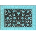 thumbnail image 1 of Ahgly Company Indoor Rectangle Oriental Light Blue Industrial Area Rugs, 2' x 5', 1 of 4