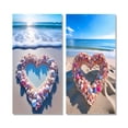 thumbnail image 2 of Designart "Glorious Pink Heart Amidst Tropical Beach II" Beach Wall Art Set Of 2 - Coastal Pink Wall Decor Set Of 2, 2 of 6