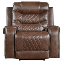 OakvillePark Ridder Polished Microfiber Upholstered Power Reclining Chair, Brown