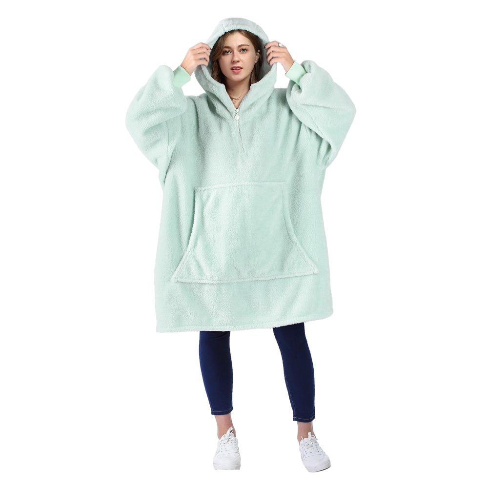 Flyingstar Oversized Wearable Blanket, Faux Shearling Comfy Sweatshirt