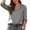 Black, variant on Women's Tops 3/4 Length Sleeve V Neck Half Button Striped T-Shirts Trendy Casual Tunic Tops Loose Tee Blouses