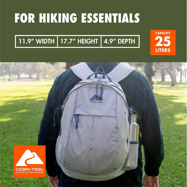 Ozark Trail 25L Adult Polyester Hiking Backpack, Gray, Adult Unisex, Size: Small Ozark Trail 25L Adult Polyester Hiking Backpack, Gray, Adult Unisex, Size: Small