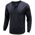 thumbnail image 2 of ameIAEA Workout Shirts for Men Long Sleeve Crewneck Fall Tops Solid Color Casual Tee Shirts, 2 of 4