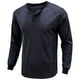 thumbnail image 1 of pstuiky Camisas casuales de manga larga para hombre, Suéter deportivo informal de color liso con cuello redondo y botones para hombre, blusa de manga larga con cuello redondo l, 1 of 4