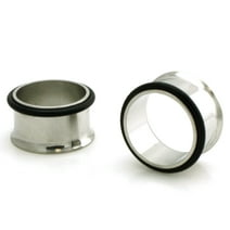 Stainless Steel Tunnel With Rubber Stopper Ear Expander Plugs Body Jewelry