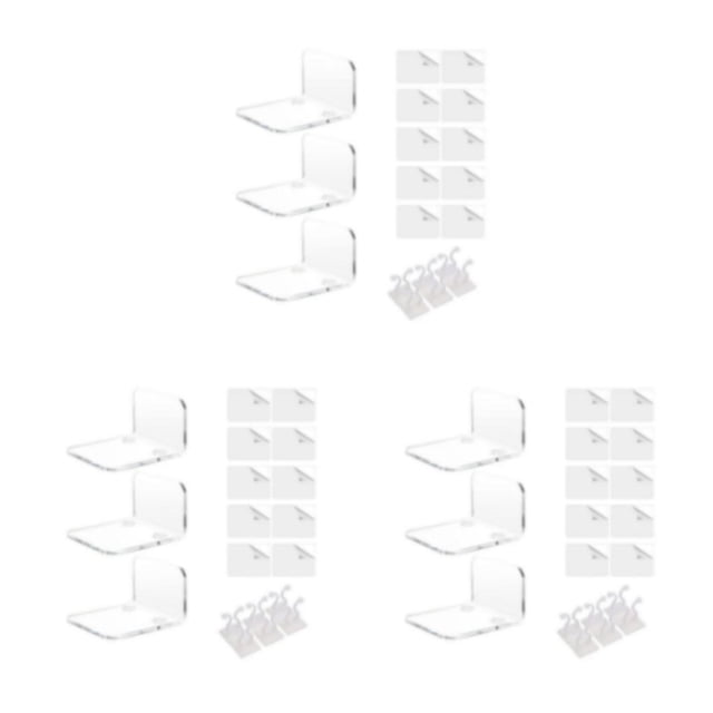 Kenally 3 unids/set de almacenamiento más ordenado con estante de pared fácil instalación y duradero multifuncional transparente Type1 NO1