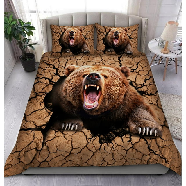 Juego de cama estampado Bear Crack Art All Over