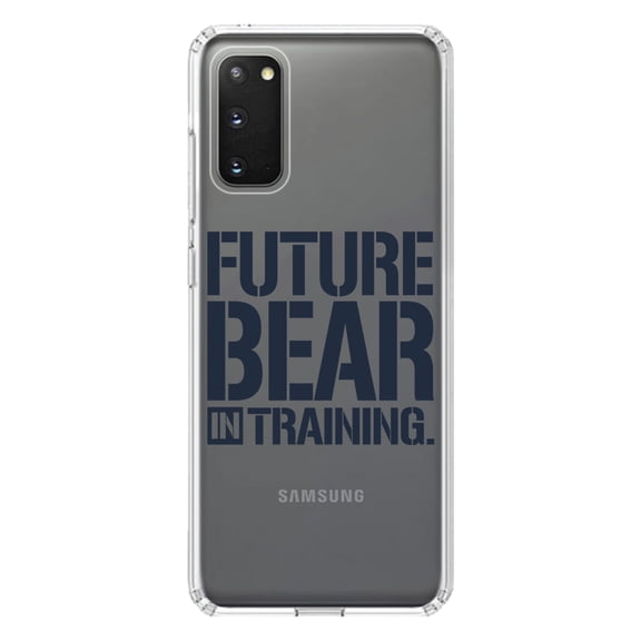 DistinctInk Clear Shockproof Hybrid Case for Galaxy S20 ULTRA / 5G (6.9" Screen) - TPU Bumper Acrylic Back Tempered Glass Screen Protector - Future Bear in Training