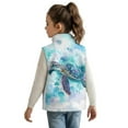 thumbnail image 2 of Uorisanigo Girls Boys Zippered Vest Puffy Fleece Jacket Fashion Fall Winter Clothes Sleeveless Full Zipper Outwear with Pockets Blue Sea Turtle Print Stand Up Collar Vest 2-12 Years, 2 of 7