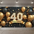 thumbnail image 3 of Golden Black 40th Birthday Banner Studded Happy Birthday Display Number 40 Metallic Balloons 40th Anniversary Backdrop for 40th Birthday Party Adult Celebration Family Gathering, 3 of 9