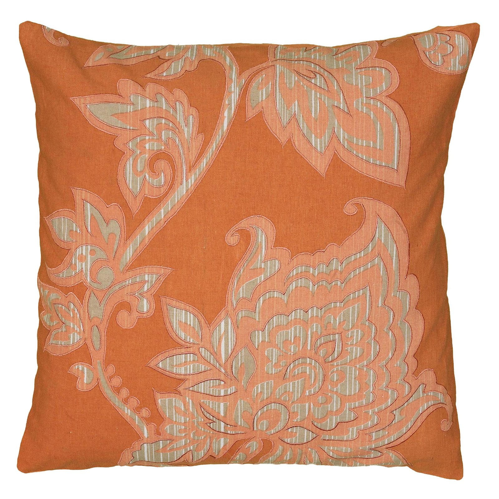 Rizzy Home Decorative Poly Filled Throw Pillow Floral 11"X21" Orange