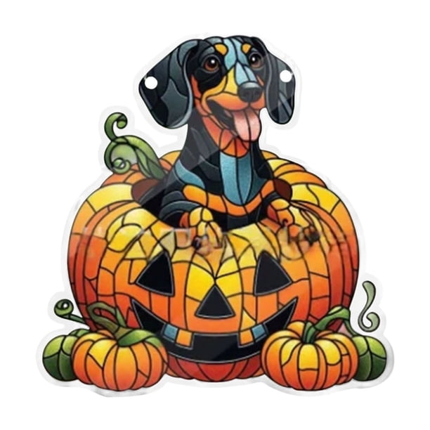 Decoraciones de Halloween, adornos de Halloween, regalos de Halloween, decoración de Halloween con forma de calabaza acrílica para colgar en la ventana, decoraciones de Halloween