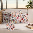 thumbnail image 3 of Pink Flowers Outdoor Pillow Covers 20x12 Set of 2,Waterproof Patio Throw Pillowcase Protectors,Spring Farmhouse Floral Leaves Vintage Lumbar Decorative Pillow Shams Cushion Covers for Seat Bed Couch, 3 of 8