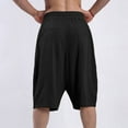 thumbnail image 5 of zfhfof Men's Long Cotton Linen Shorts Below Knee Pocketed 3/4 Summer Drawstring Capri Pants with Pockets Lounge Baggy Shorts, 5 of 7