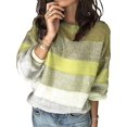 thumbnail image 1 of Pulls Décontractés Manches Longues Col Rond Couleur Patchwork Pull Tops en Tricot, 1 of 1