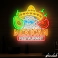 thumbnail image 2 of Shinelab Mexican Restaurant Neon Sign, Sombrero and Avocado Decor, Taco Shop LED Wall Art 15835, 2 of 3