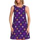 thumbnail image 1 of Balery Purple Mardi Gras Vestidos de verano para mujer con estampado: vestido holgado sin mangas, vestido playero informal y cómodo para días calurosos., 1 of 7