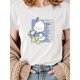 thumbnail image 1 of Women's Pug Pattern Summer Casual Round Neck Short T-Shirt TEE TOP, 1 of 7