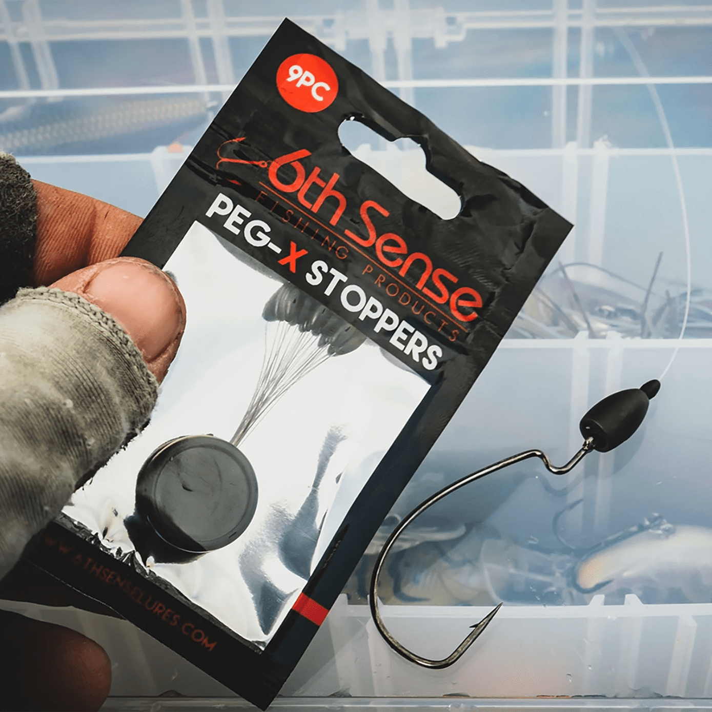 (3 pack) 6th Sense – Peg-X Weight Stoppers, Adjustable Line Pegs for Flipping & Finesse Rigs (9/pk)