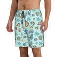 thumbnail image 2 of Cauagu Sea Shells 2 Print Men's Swim Trunks,Hawaiian Bathing Suit Swimsuits Beach Shorts with Pockets for Men Quick Dry Swimming Board Shorts-XX-Large, 2 of 6