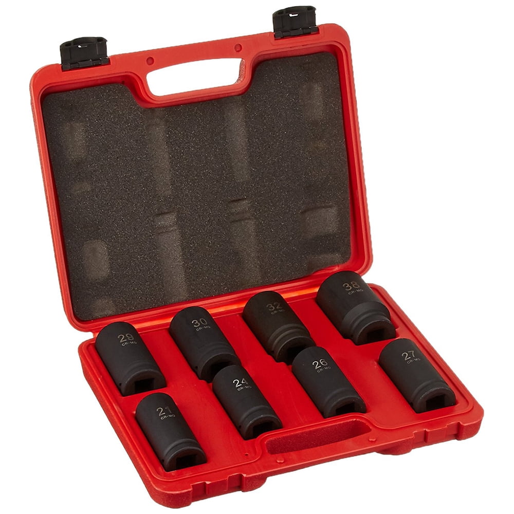 TruePower 8pc 3/4" Metric Heavy Duty Deep Wall Impact Socket Set by