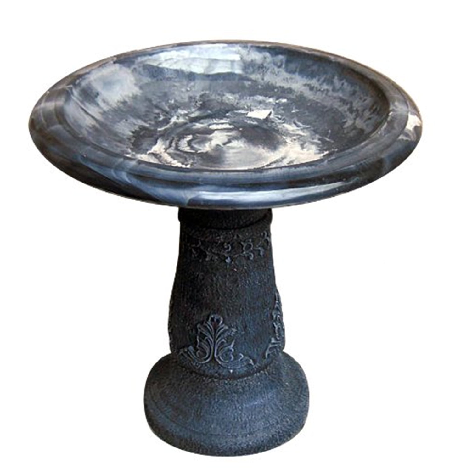 Florentine Marbleized Bird Bath blue