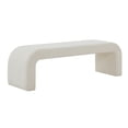 thumbnail image 3 of Safavieh  Couture Caralynn Curved Waterfall Upholstered Bench (Fully Assembled) - 62"W x 18"D x 19"H Creme, 3 of 5