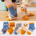 thumbnail image 5 of Generic Girls Socks 5PC Socks Baby Midtube Floor Socks Spring Summer Cartoon Animal Socks for Boys All Seasons Non-Slip Fashion Casual Breathable ﻿(3-5 Years,J), 5 of 7