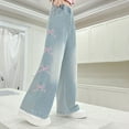 thumbnail image 6 of JAHH Girls High Waisted Cargo Jeans Straight Wide Leg Loose Stretch Denim Pants 𝖸𝟤𝖪 Casual Streetwear Trendy Trousers for Teen 5-16 Years, 6 of 8