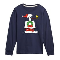 Peanuts - Snoopy & Woodstock House Sleigh - Toddler And Youth Long Sleeve Graphic T-Shirt