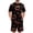 Deep Red, variant on Pajamas for Men Halloween Pumpkins Print Mens Pajama Set Short Sleeve Crewneck & Pajama Shorts