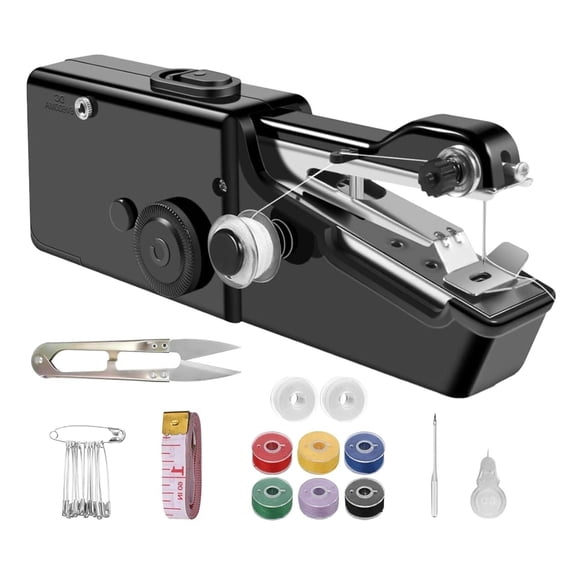 Handheld Sewing Machine, Portable & Cordless Mini Sewing Machine for Beginners - Electric Fast Stitching, DIY Fabric Clothes Repair Kit, Home Travel Mending Machine with Accessories