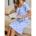 thumbnail image 6 of Avidlove Nightgowns for Women Short Sleeve House Dress with Pockets Pleated Nightdress Soft Sleepwear S-XXXL, 6 of 7