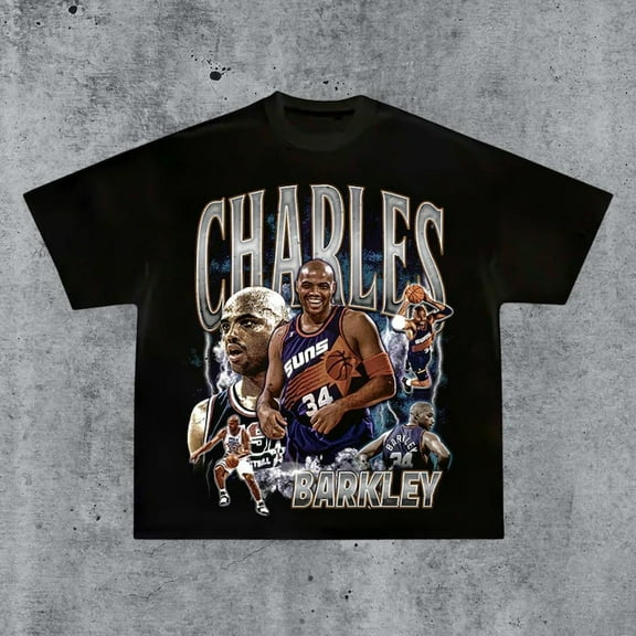 Vintage 90s Charles Barkley Shirt Retro Classic Graphic Tee Bootleg Bestseller Unisex Sport Gift