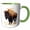 Green/White, variant on 3drose, Kansas Territory Animal Bison Americanus, 11oz Two-tone Blue Mug