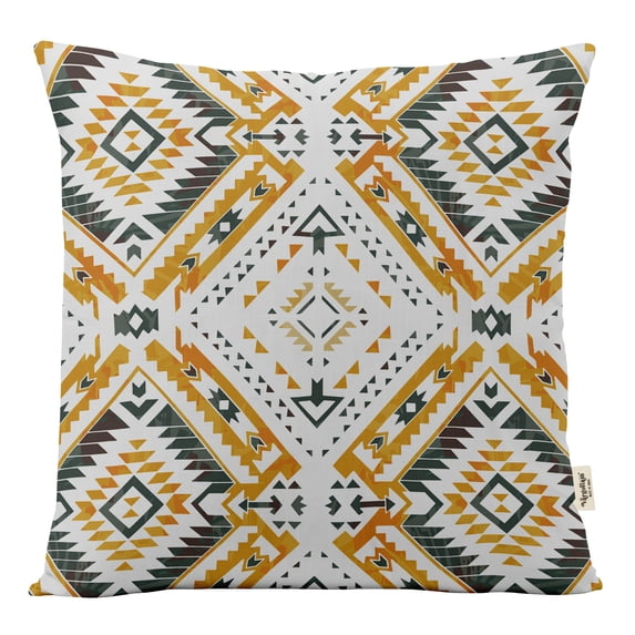 Vargottam Luxury, Printed Mustard Yellow CushionCovers,Decorative PillowCovers,SquareThrow Pillowcase -18x18Inches