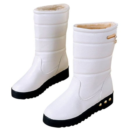 

NECHOLOGY Tall Boots for Women Wide Calf with Heel Middle Thermal Fashion Casual Knee High Suede Boots Women Wide Calf White 8