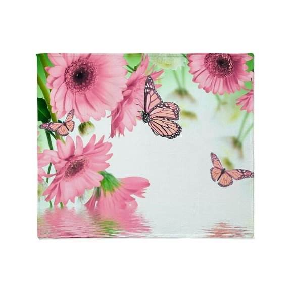 CafePress - Pink Butterflies Throw Blanket - Soft Fleece Throw Blanket, 50"x60" Stadium Blanket