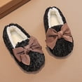 thumbnail image 5 of SuTry Girls Bow Decor Fuzzy Closed Heel House Slippers Plush Lining Non-Slip Sole for Kids Indoor Outdoor Winter Daily Wear(Black,5-5.5 Years), 5 of 6