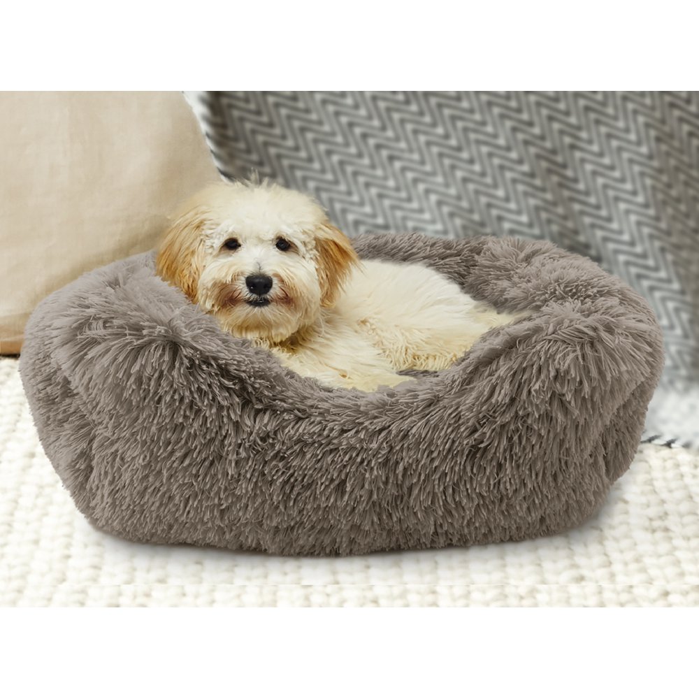 Precious Tails Super Lux Shaggy Fur Cuddler Pet Bed Medium Walmart