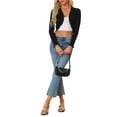 thumbnail image 2 of INSPIRE CHIC Women's Crop Shrug Long Sleeve Knit Elegant Open Front Casual Bolero Cardigan, 2 of 4